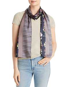 Echo Floral & Plaid Patch Silk Print