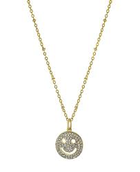 Crystal Smiley Face Pendant Necklace 