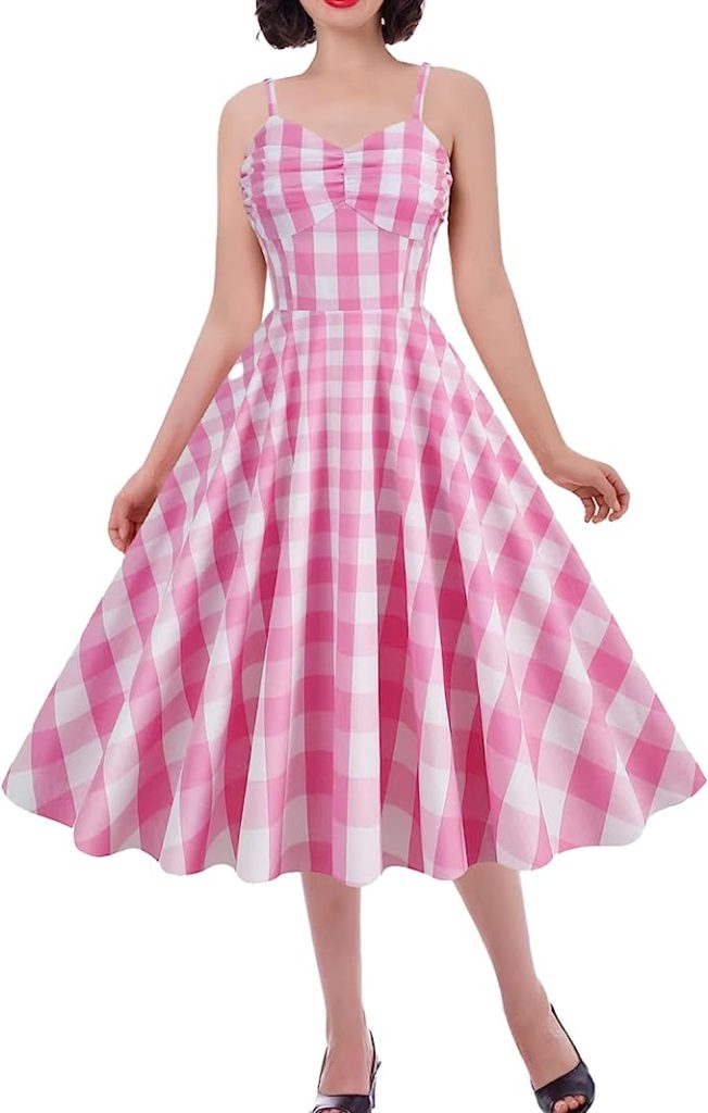 Vintage Gingham A-line Dress