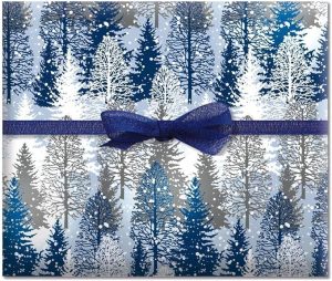 Snowy Winter Trees Metallic Wrapping Paper Snowy Winter Trees Metallic Wrapping Paper