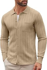 Knitted Button-Up Polo Sweater