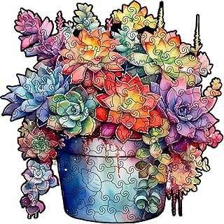 Wooden Succulent Jigsaw Puzzle 