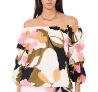 Vince Camuto Printed Off the Shoulder Top