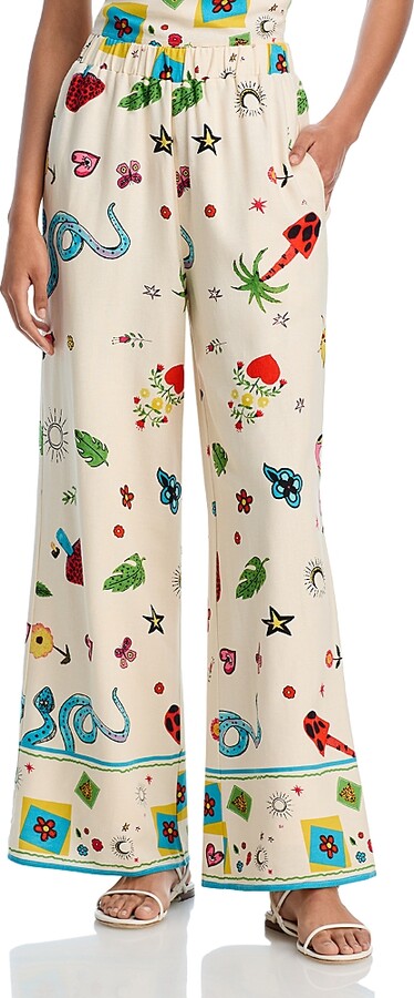 Aqua Mixed Print Pants Aqua Mixed Print Pants